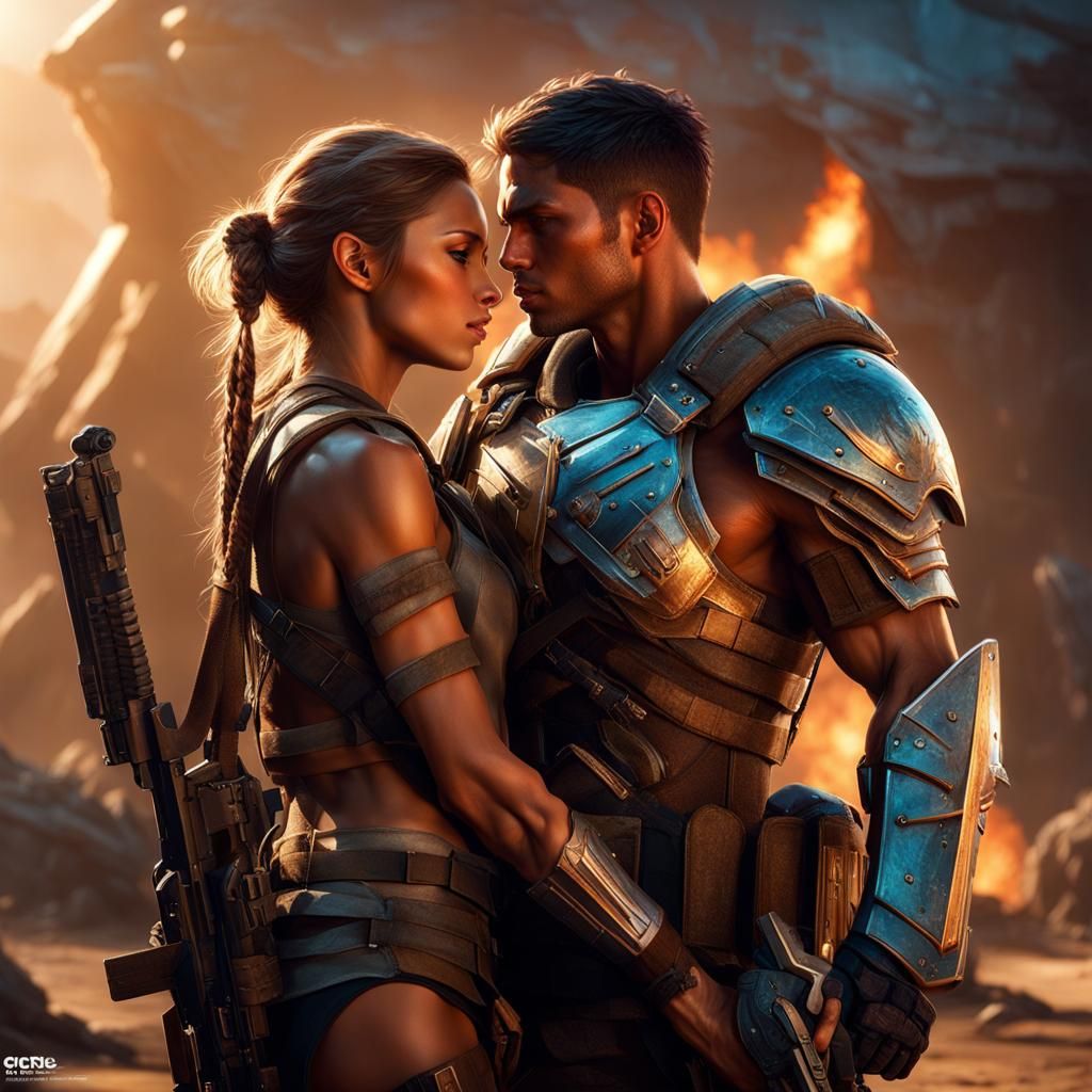 Weary Teenage Warriors After Battle: Detailed Render