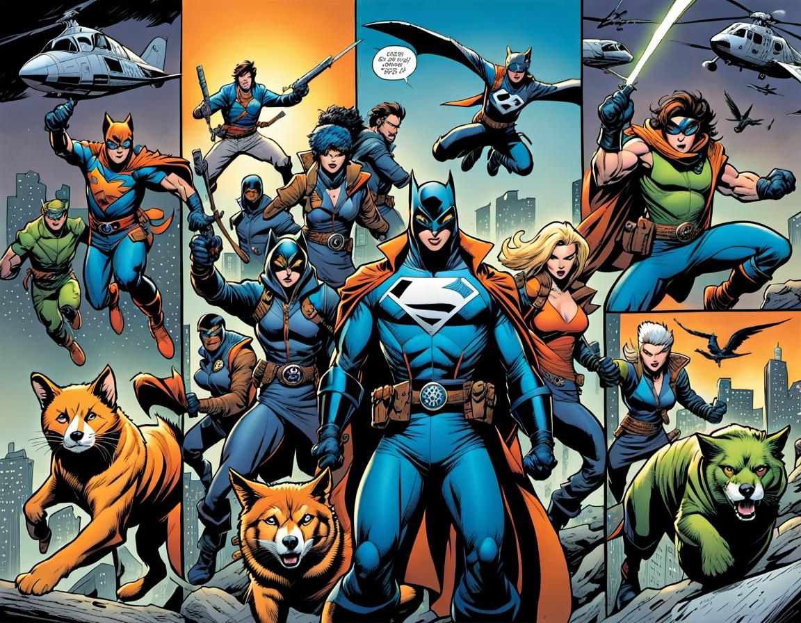 Comic Book Heroes Escape Gas Mask's Lair