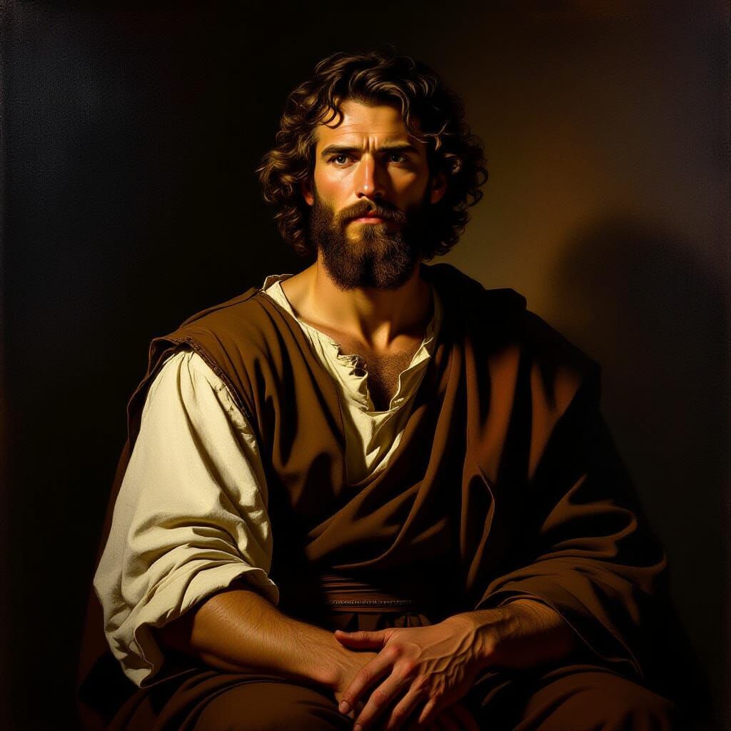 Contemplative Figure in Baroque Style