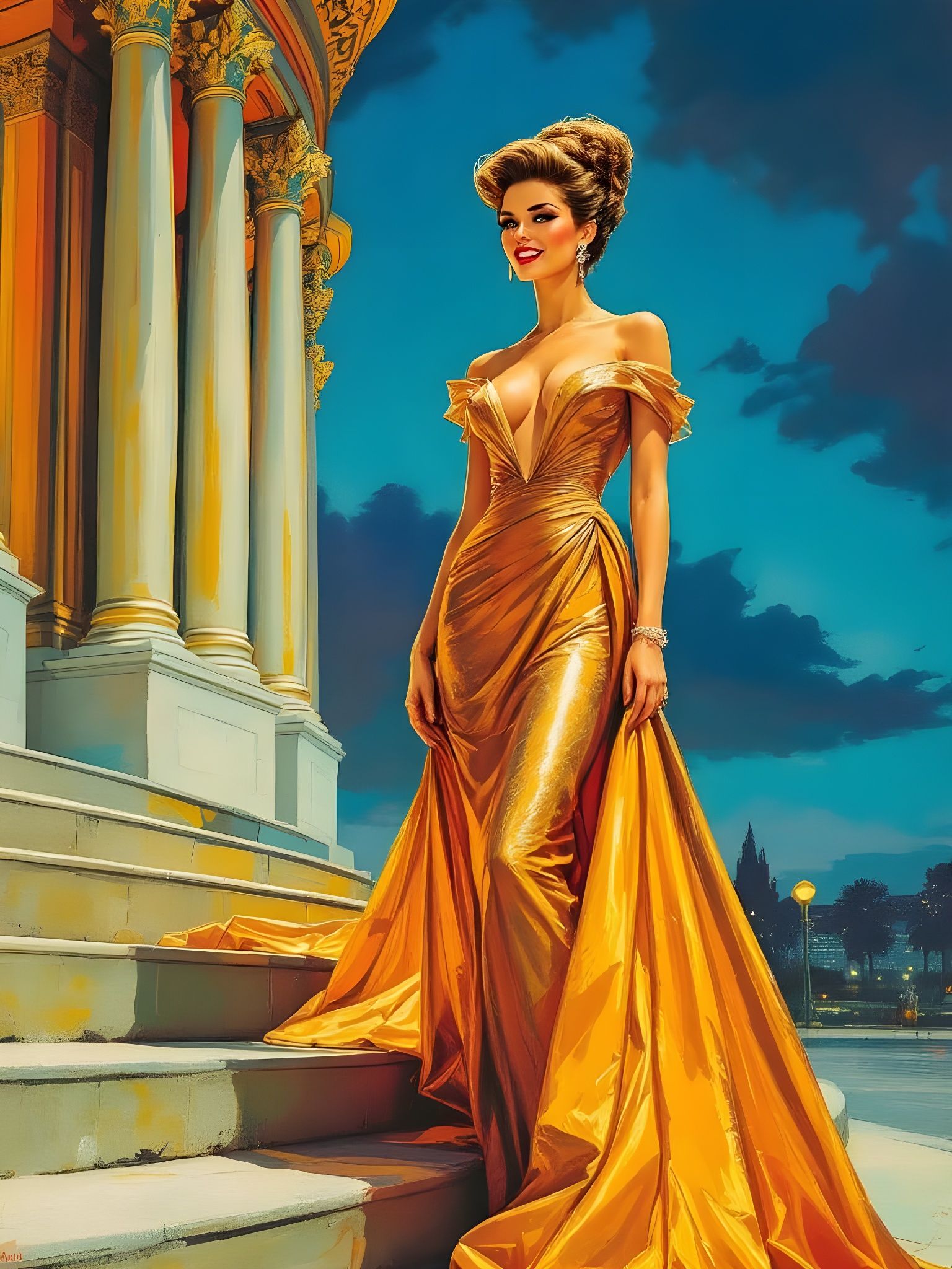 Vibrant Opera Night in Retro Style