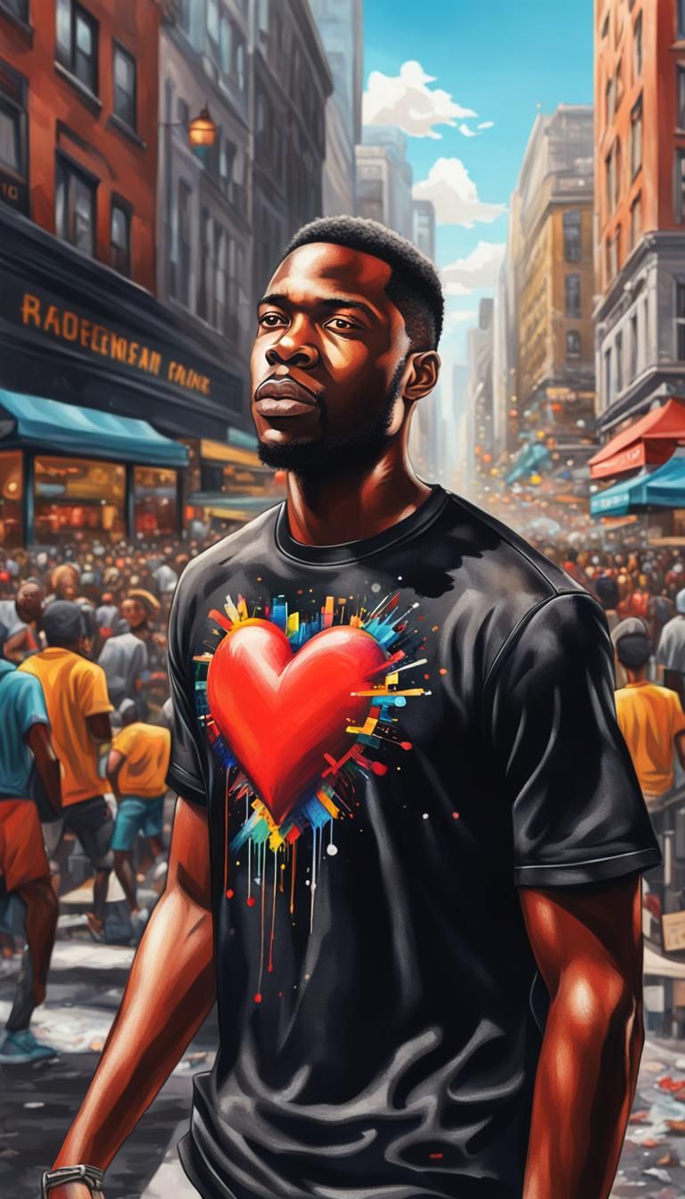 Hyperrealistic Portrait of Man in Cityscape