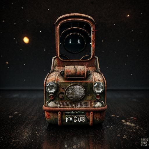 Retro Sci-Fi Diorama in Gritty Vintage Style