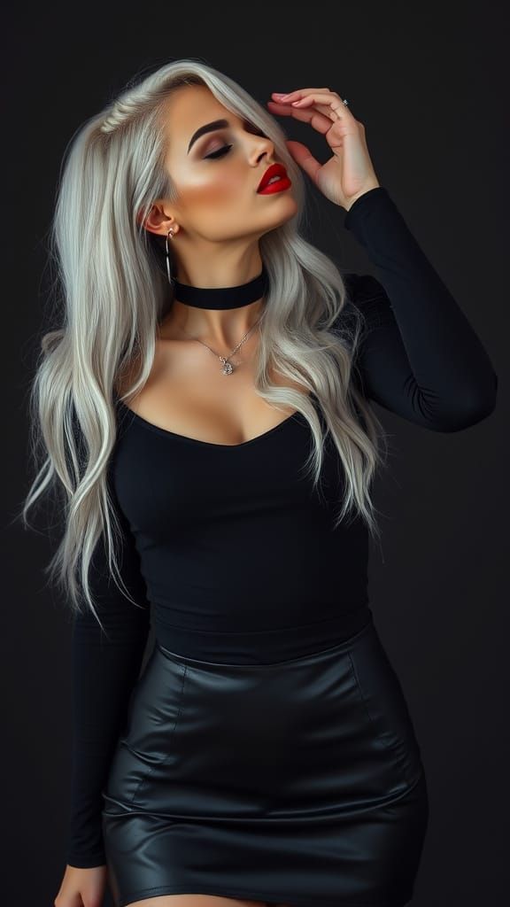 Ethereal Goth Goddess in Black Attire