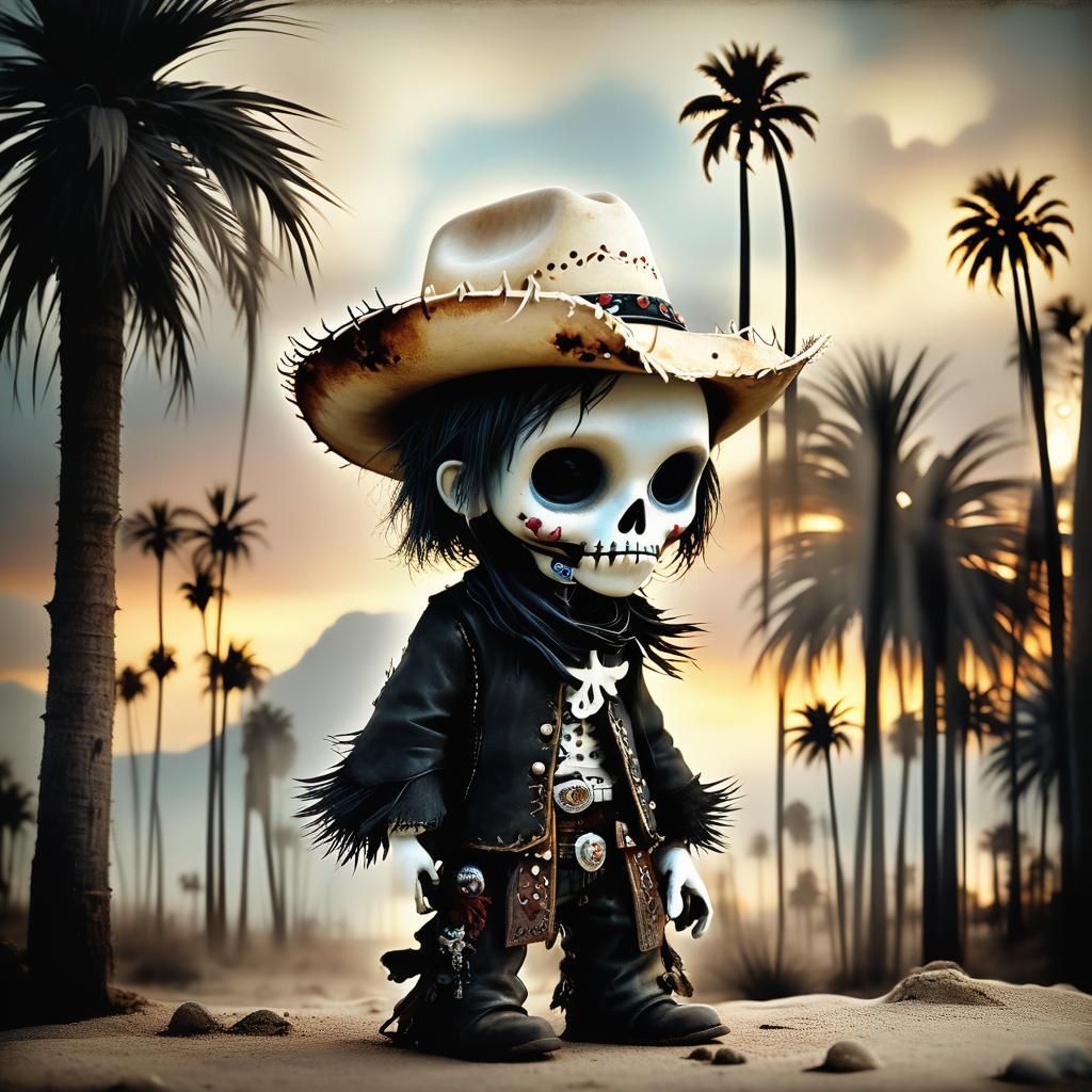 Tiny Cowboy at Sunset: Haunting Fine-Detail Photograph