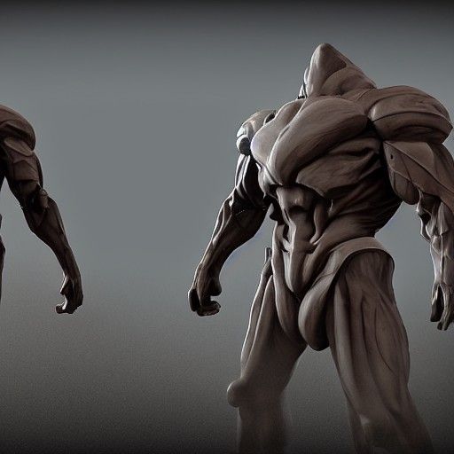 3D Rendered Titan with Shading and Depth