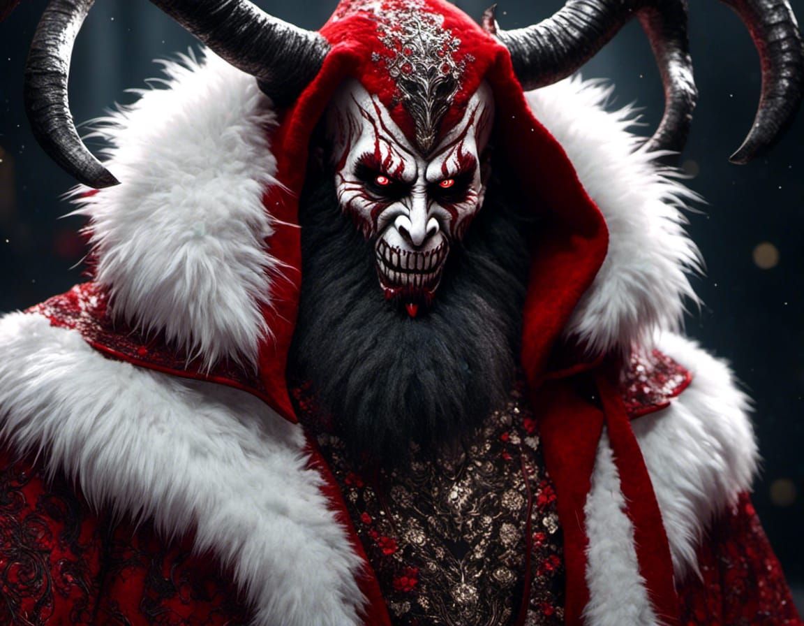 Krampus in Festive Fur Robes: 8K Masterpiece
