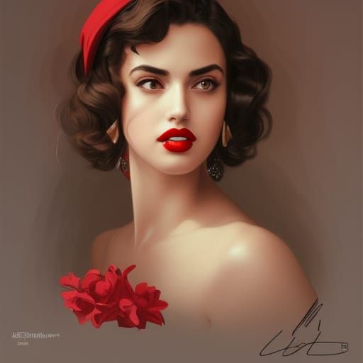 1920s Style Portrait with Art Nouveau Elements