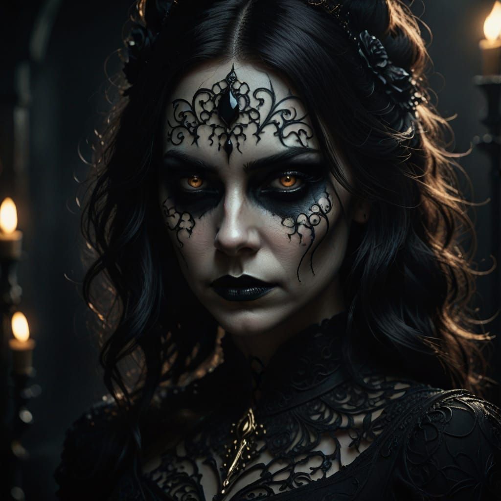 Wicked Girl in Gothic Dark Fantasy Style