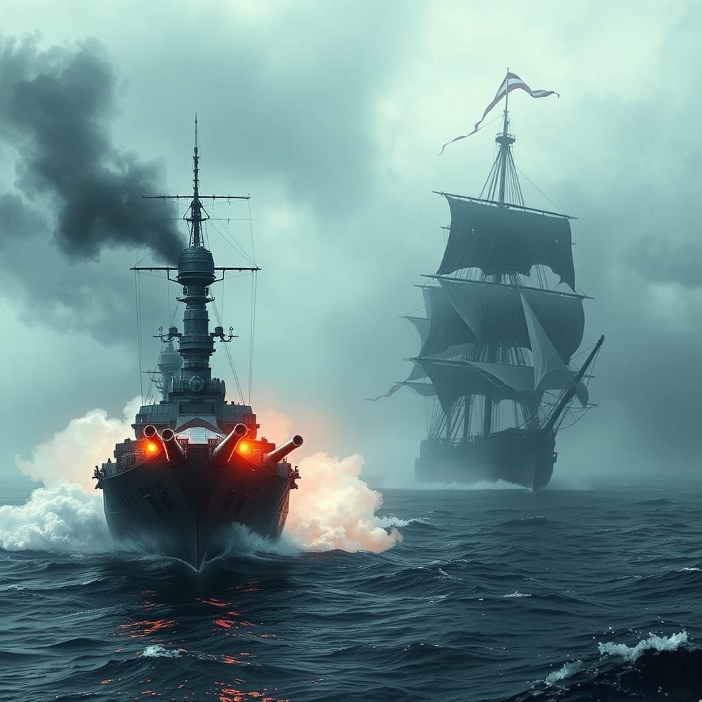 21st Century Warship Engages Haunting 18th Century Ghostship...