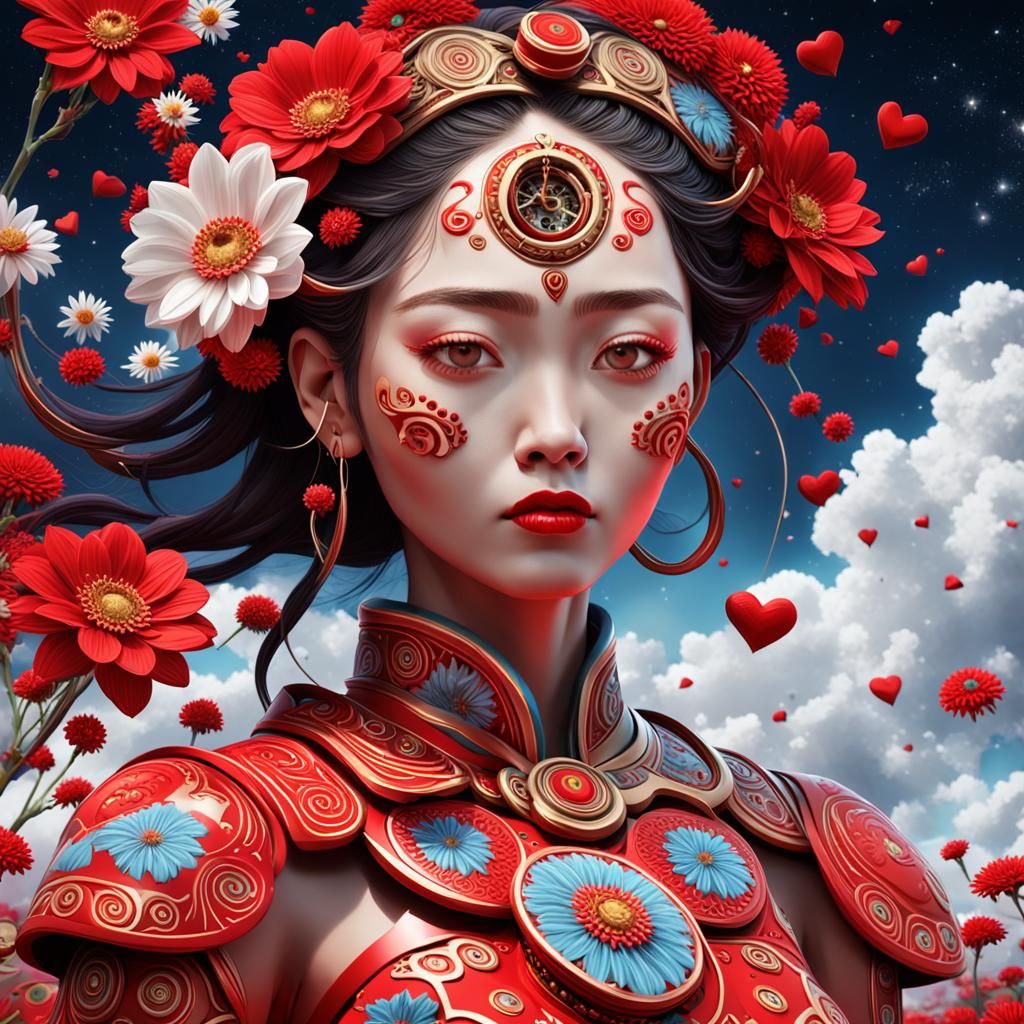 Pop Japonismo Portrait in 3D Digital Art