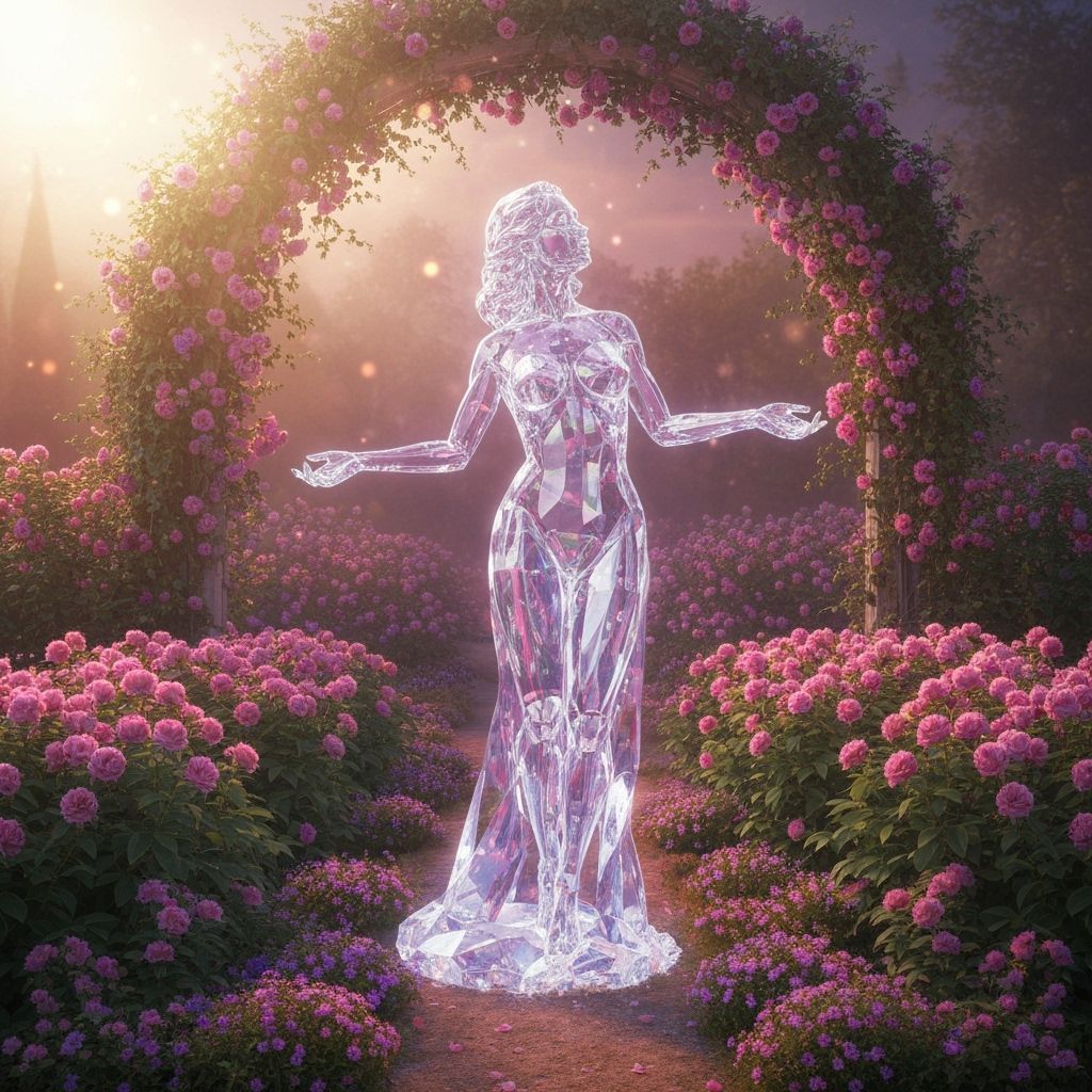 Crystalline Woman in Romantic Garden, Fine Art Photography