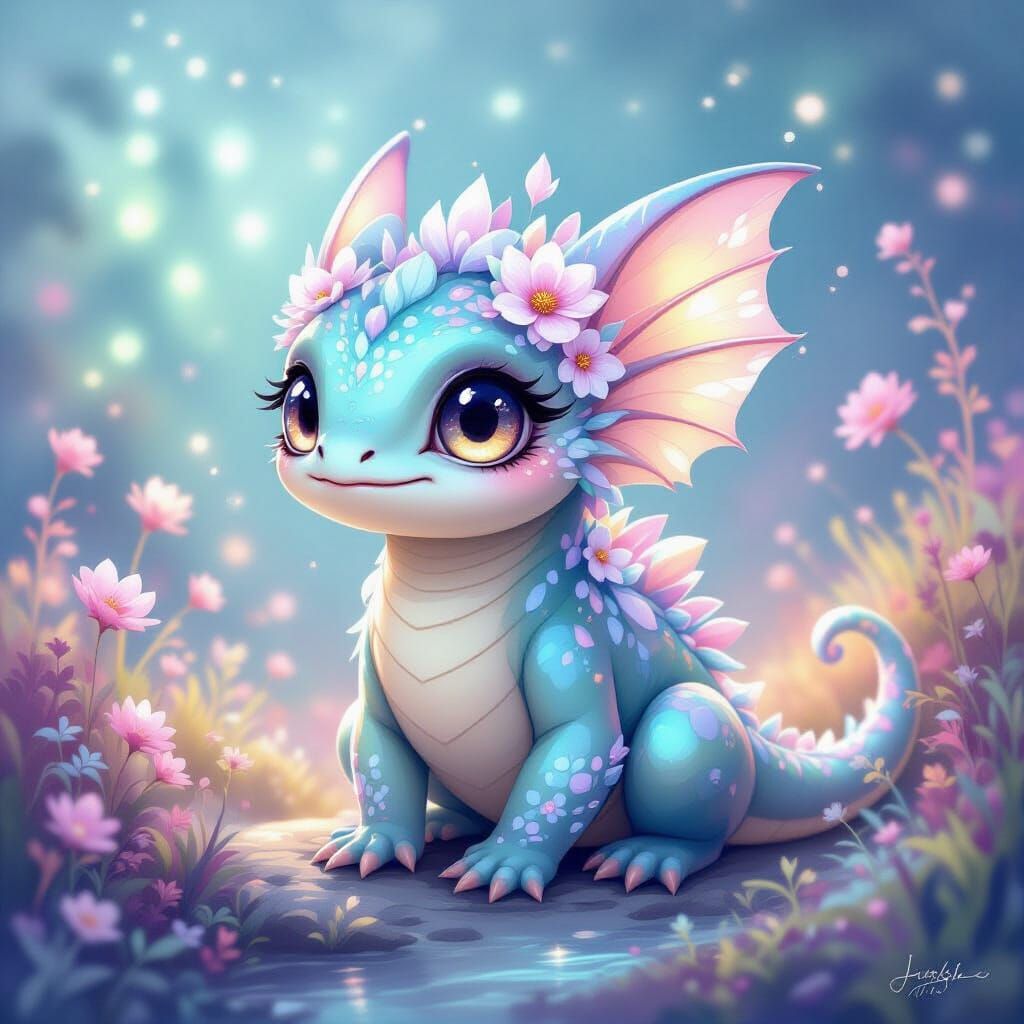 Adorable Cate-like Chimera in Watercolor Storybook Style