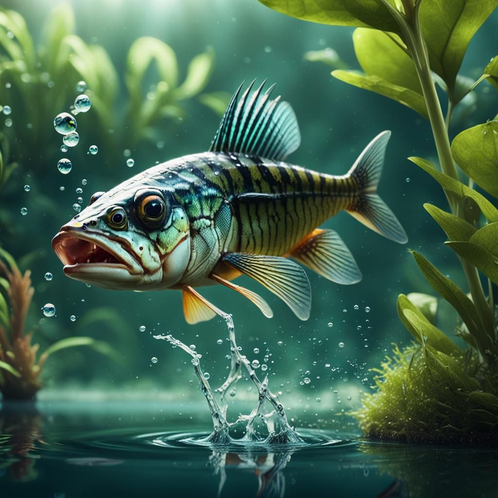 Archer Fish Leaping to Catch Cricket: Cinematic Close-Up