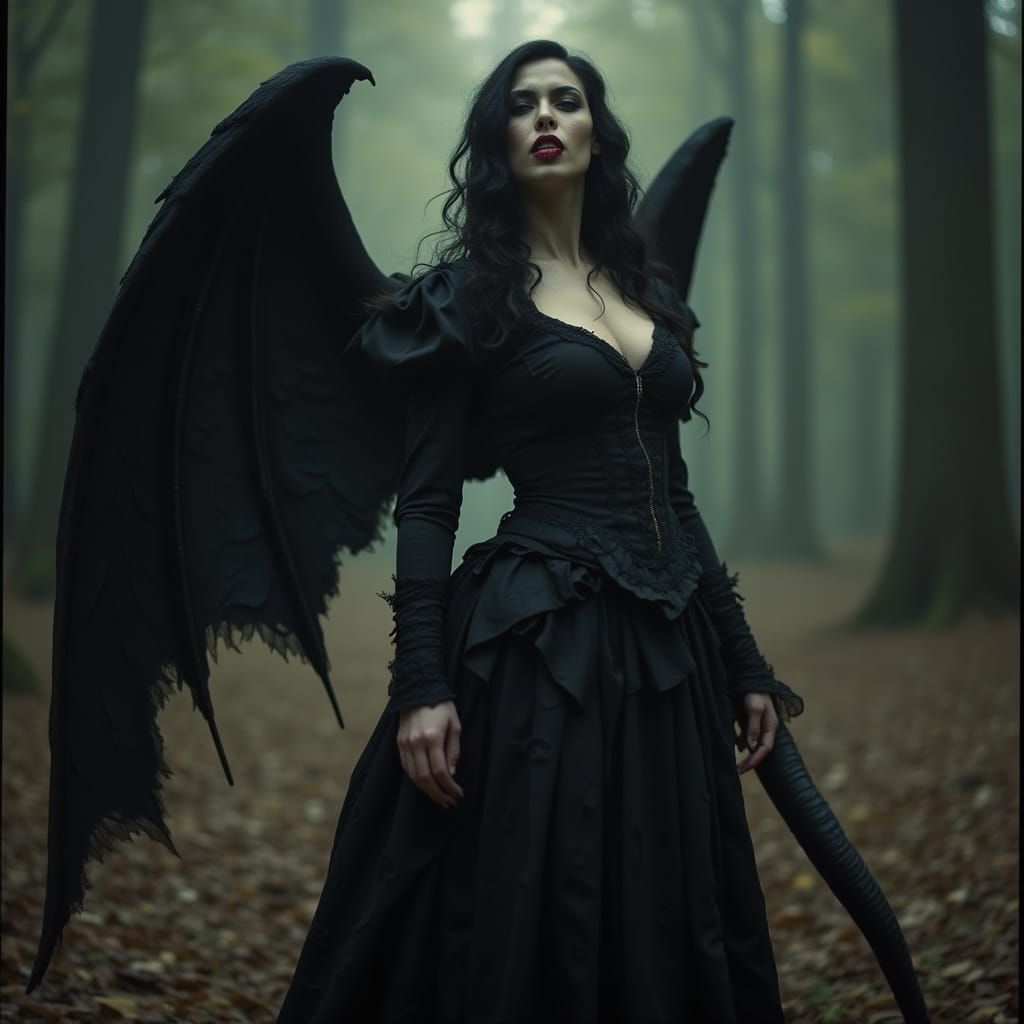 Ethereal Vampire Goddess in Dark Victorian Splendor
