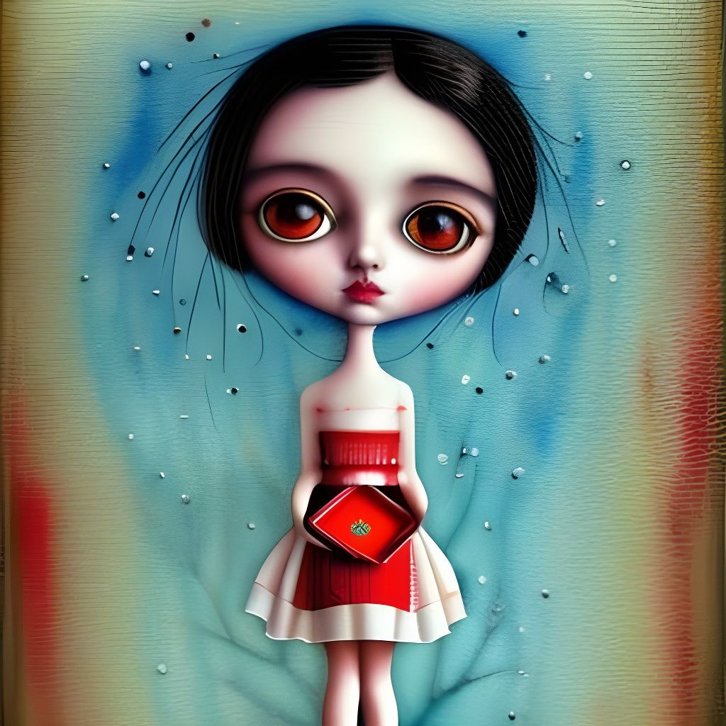 Folk Art Fusion in Watercolor Style