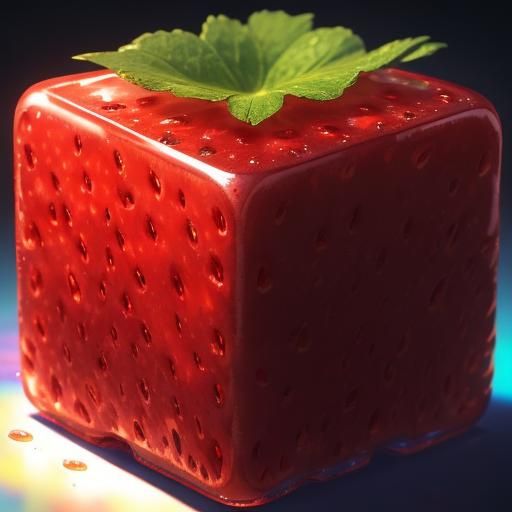 Strawberry Over Cityscape in Digital Matte Painting