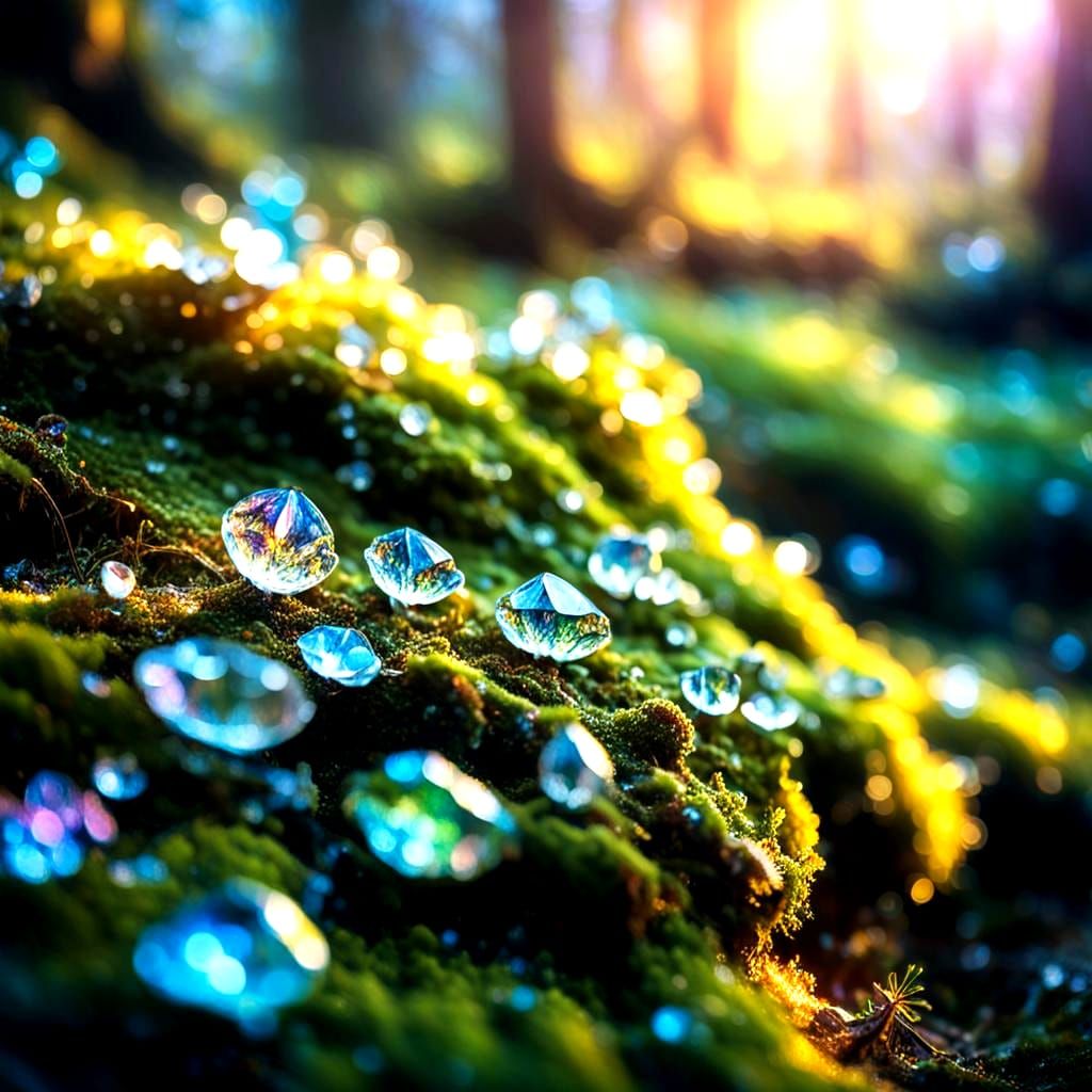 Ethereal Sparkling Forest Macro Close-Up