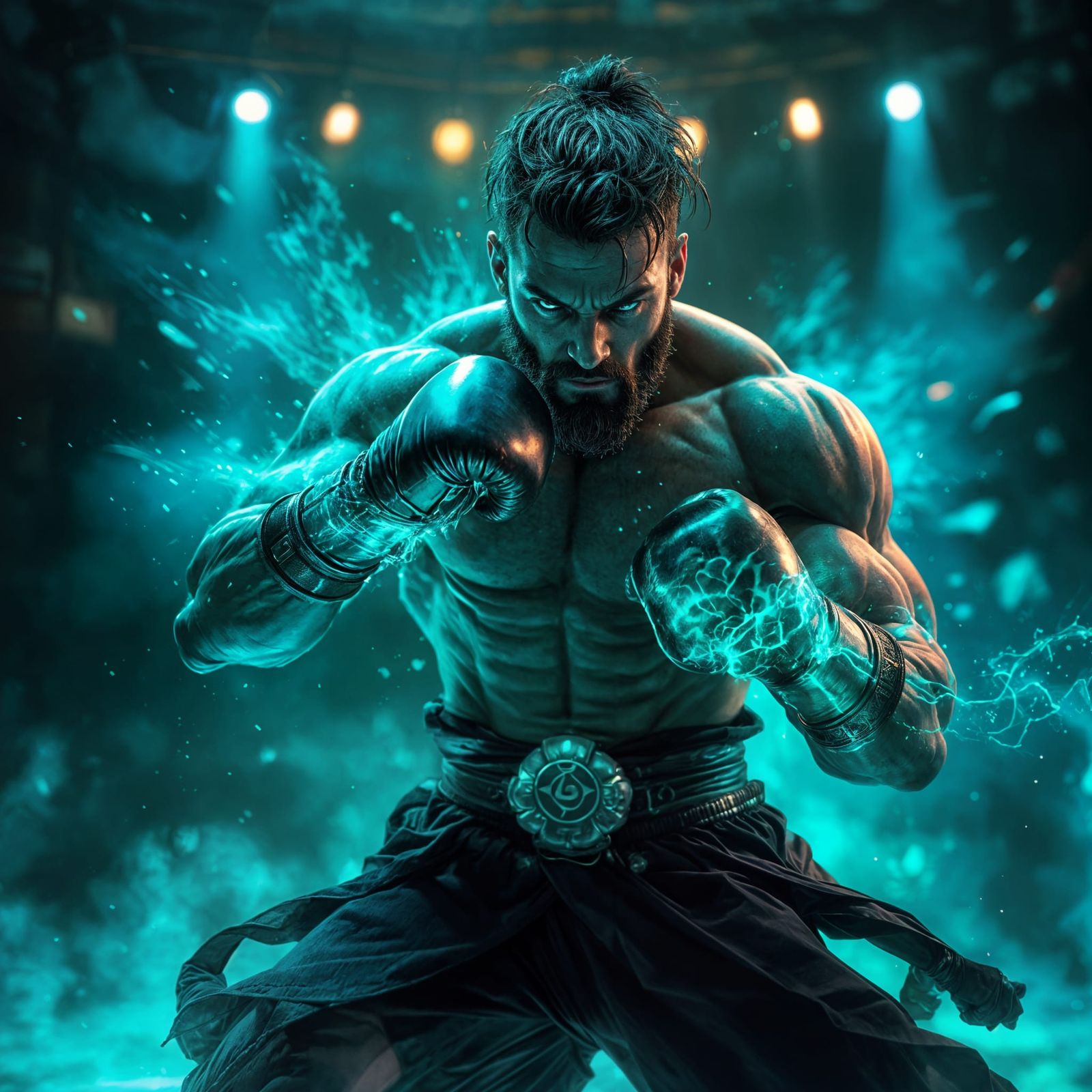 Powerful Boxer Knocks Out Opponent in Ring