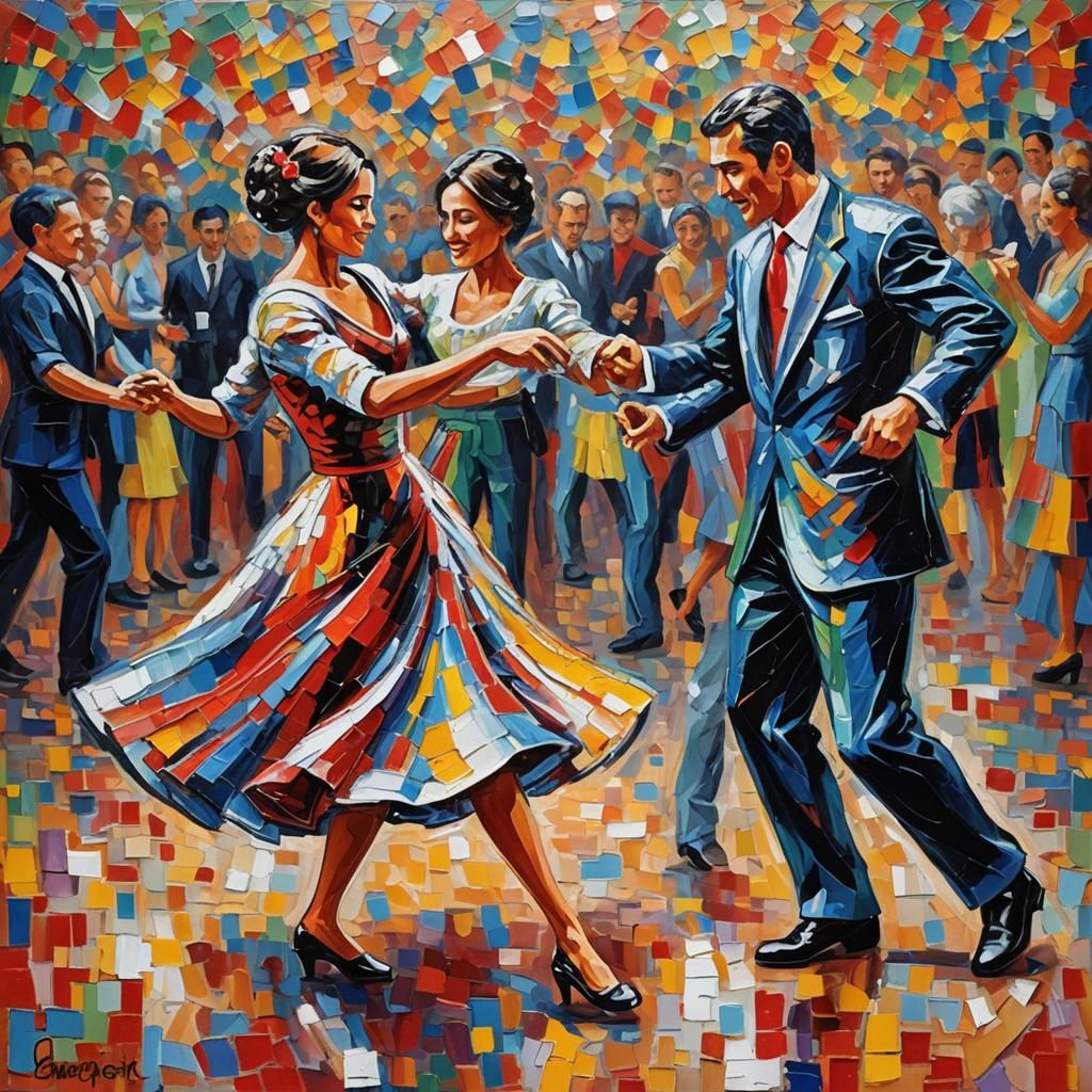 Coke Cans Dancing: Expressionist Oil Painting