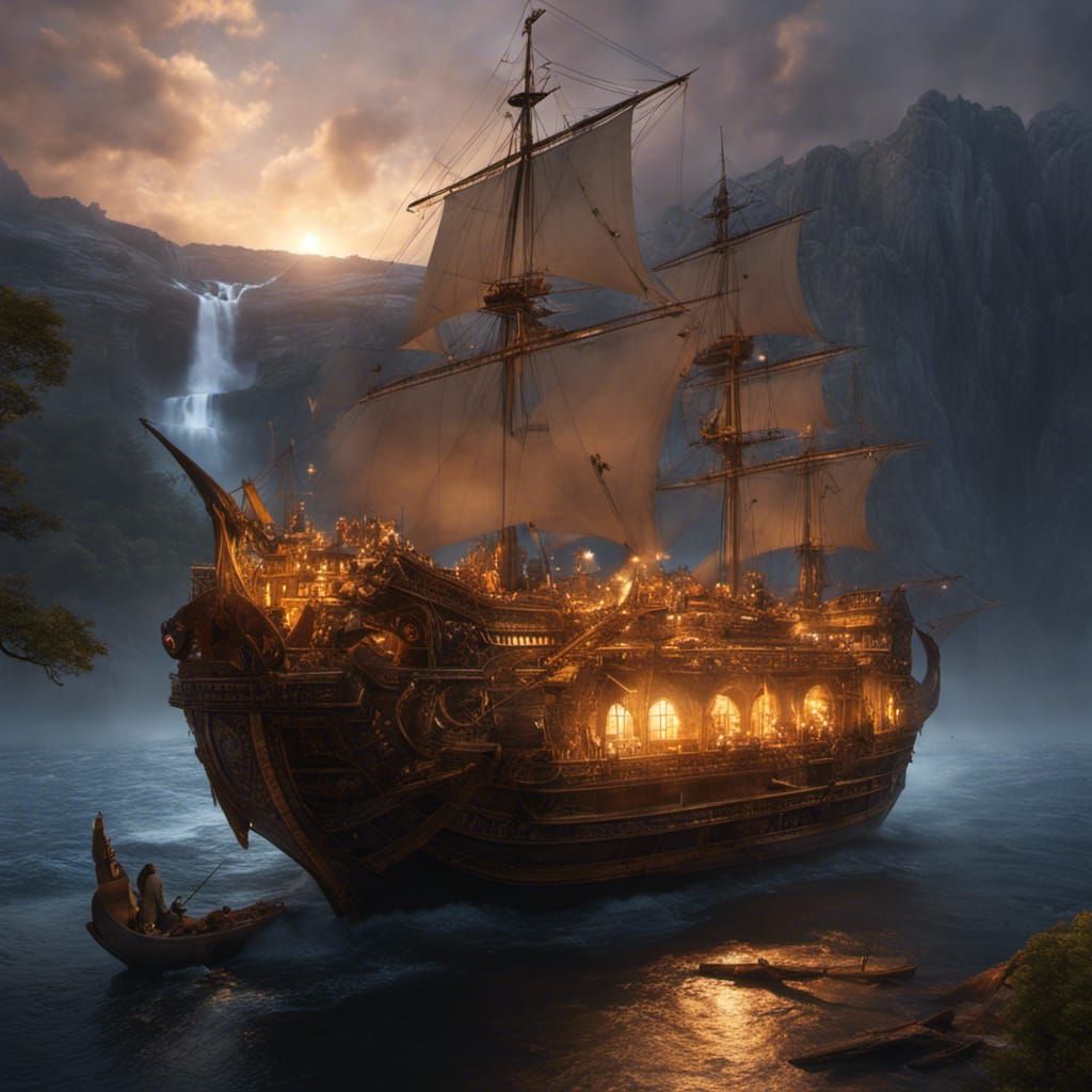 Fantastical Noah's Ark Amidst Crystal Stars