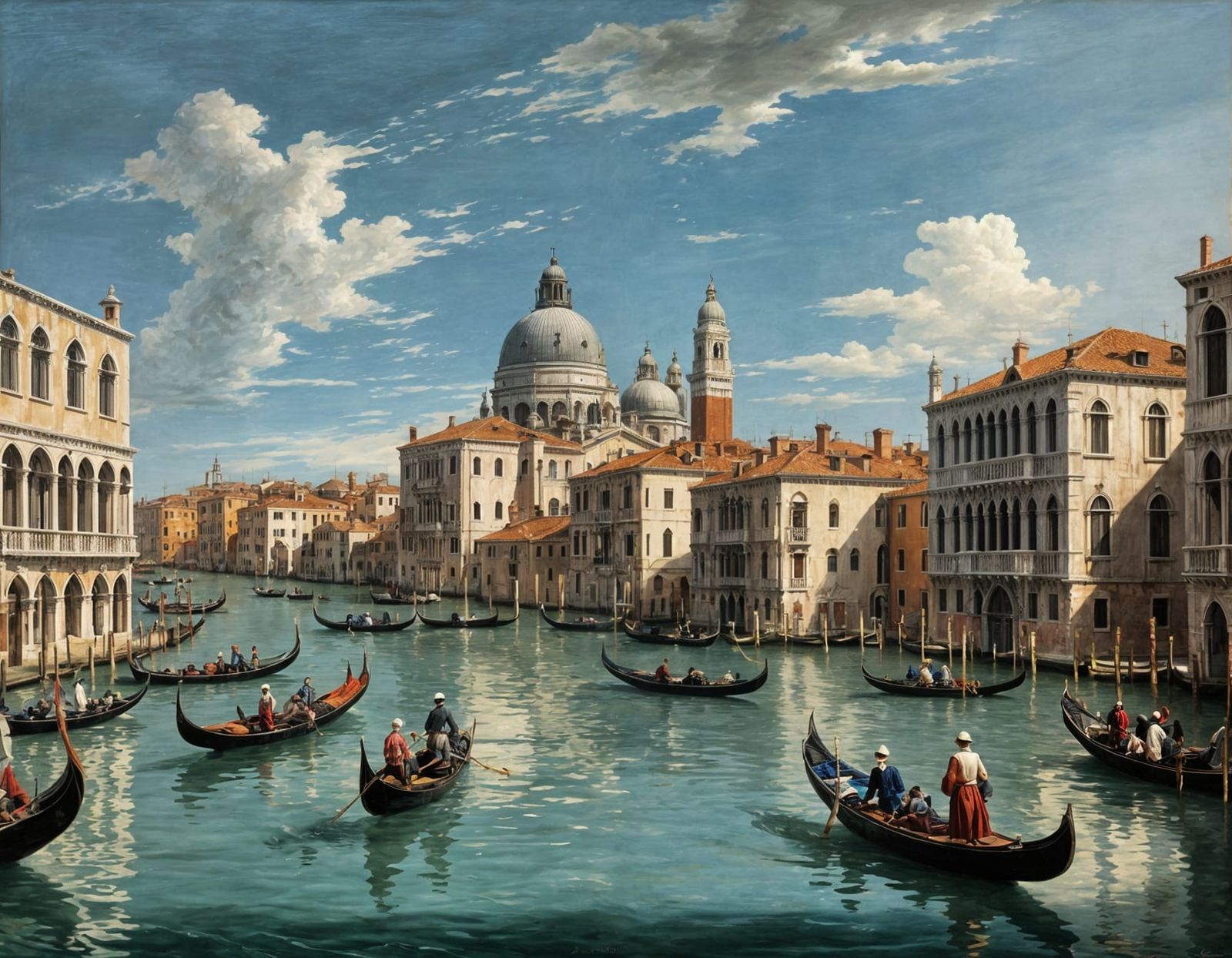 Venice Grand Canal Skyline in 17th Century Style