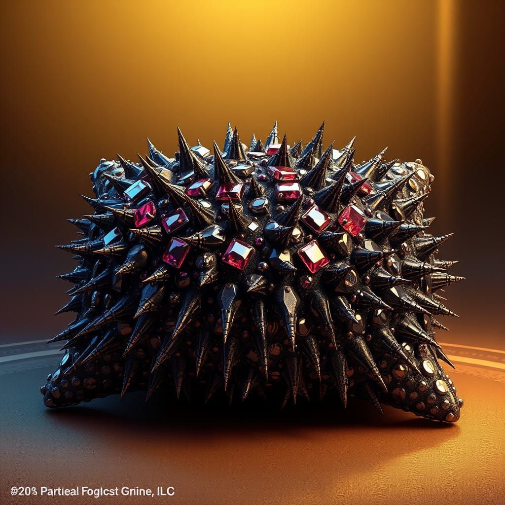 Luxurious, Thorny Pillow in Mystical, High-Contrast Style