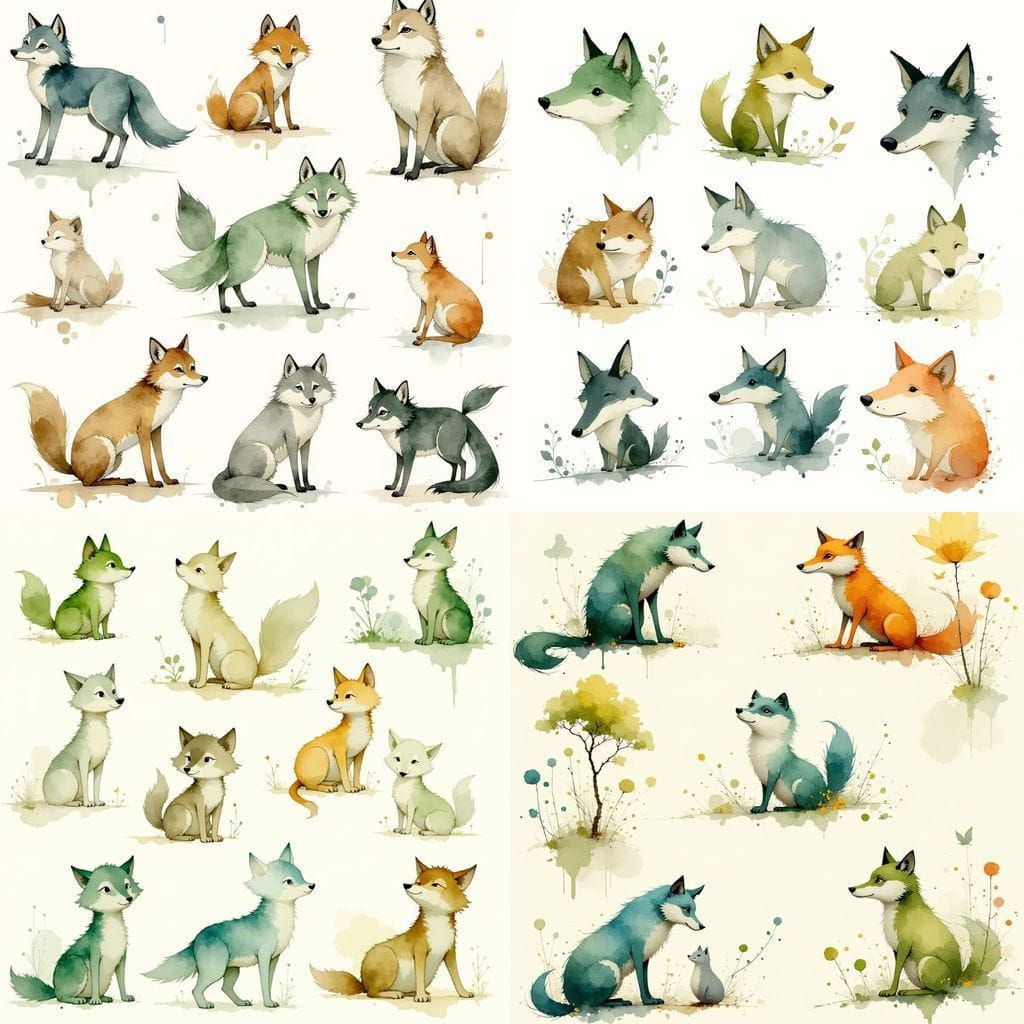Watercolor Wolf Designs for Classroom Theme