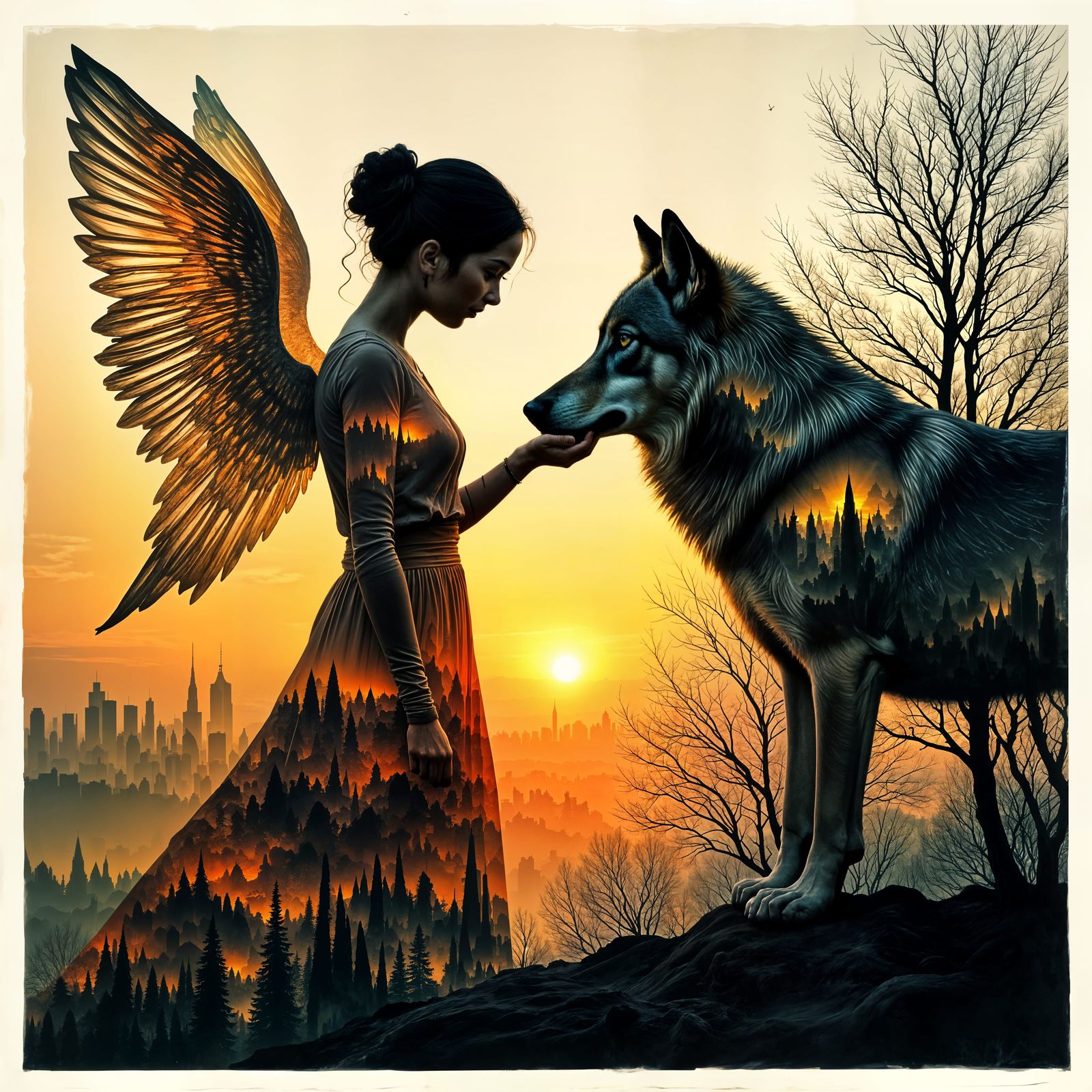 Angel in Cityscape Surrealism