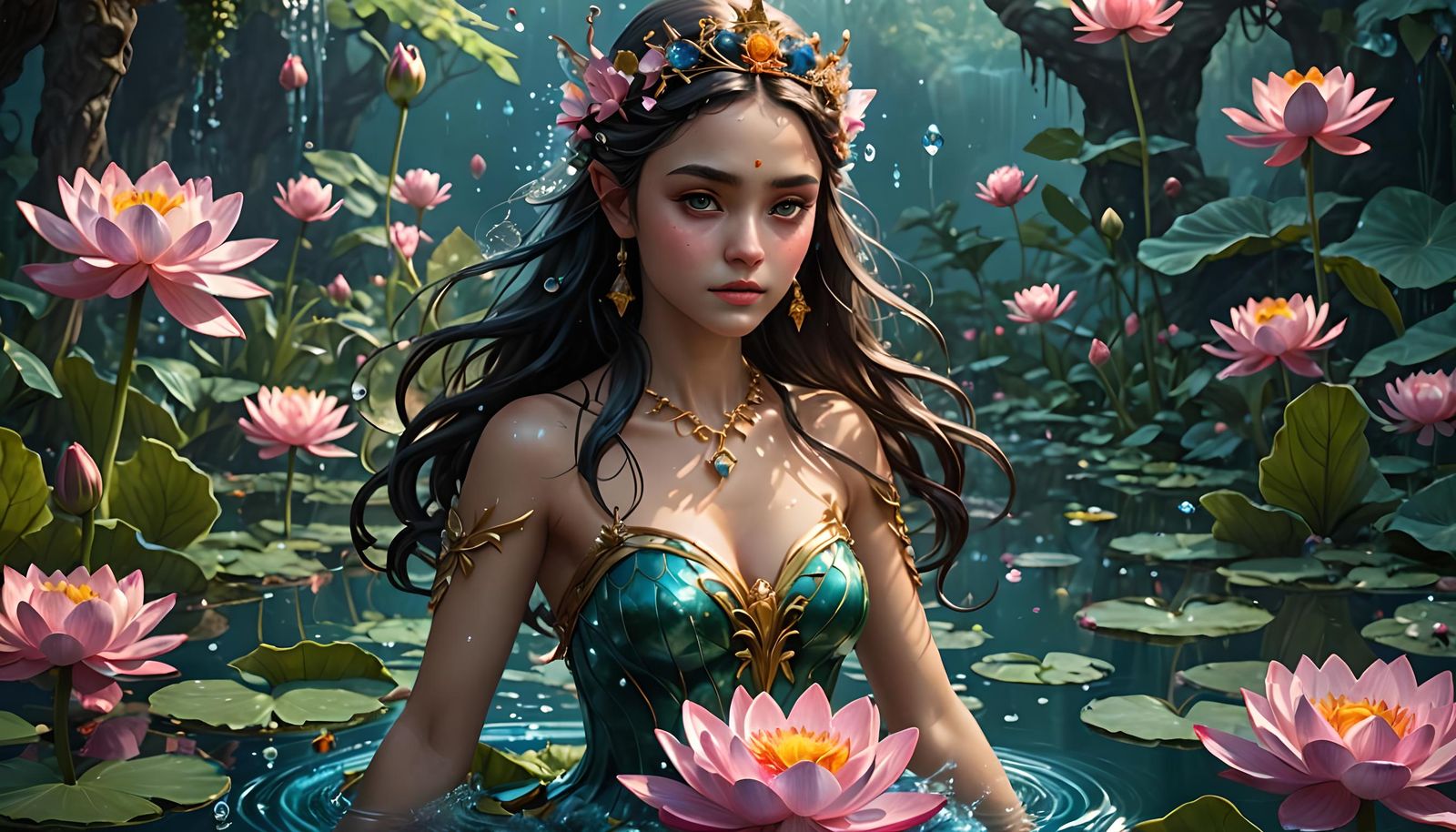 Lotus Fairy with Crystal Wings in 8k