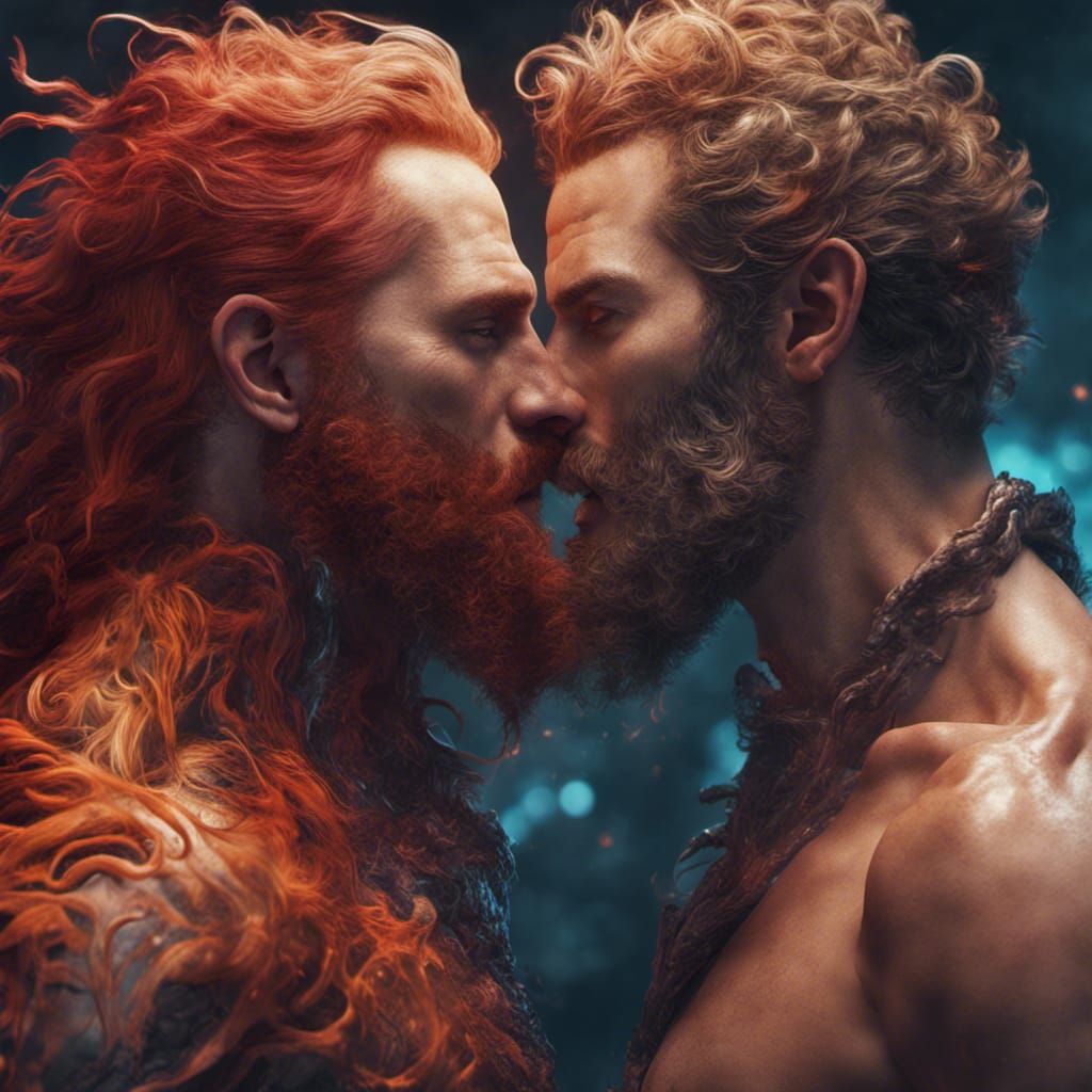 Passionate Kiss: Detailed Fantasy Concept Art