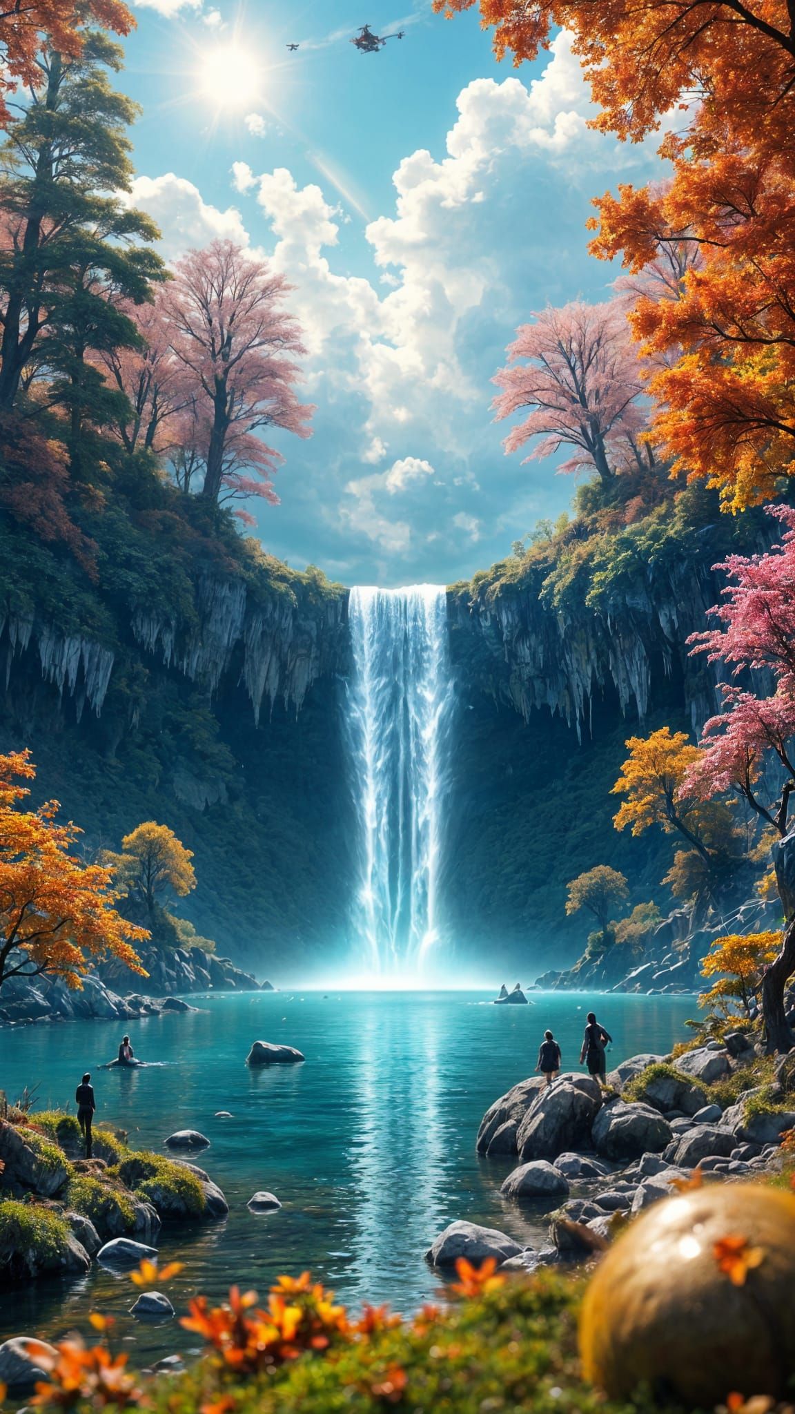 Hyperrealistic Autumnal National Park in Futuristic Elysian ...
