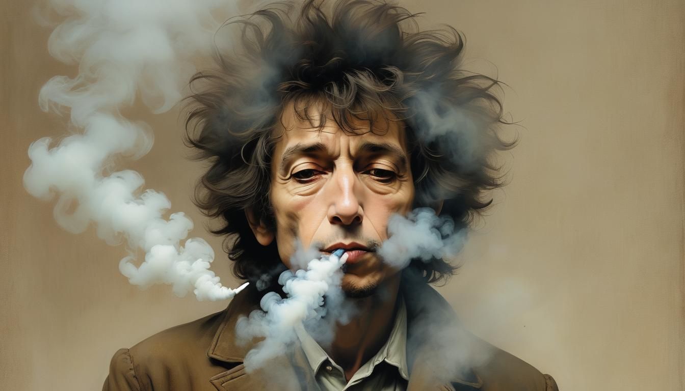 Bob Dylan Stick Figure in Sci-Fi Art