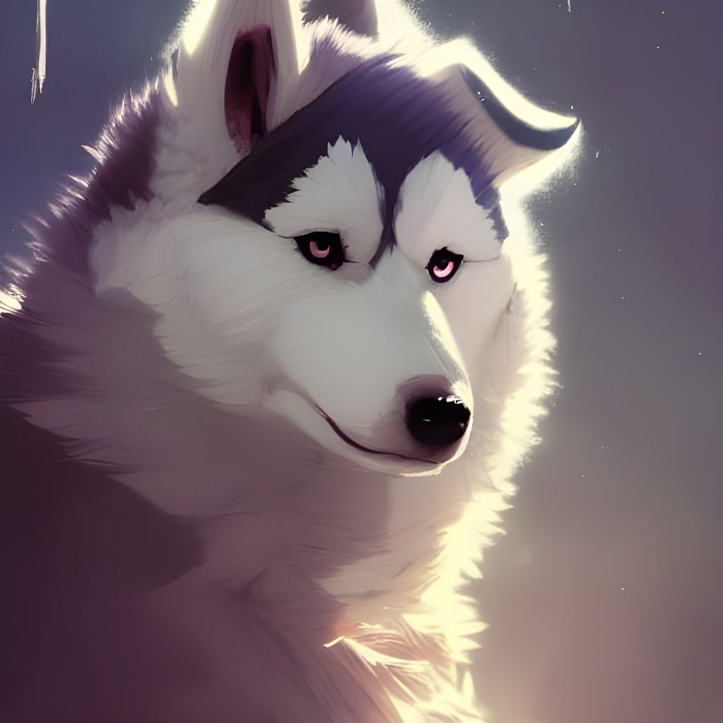 Cute Husky in Anime Style by Studio Ghibli