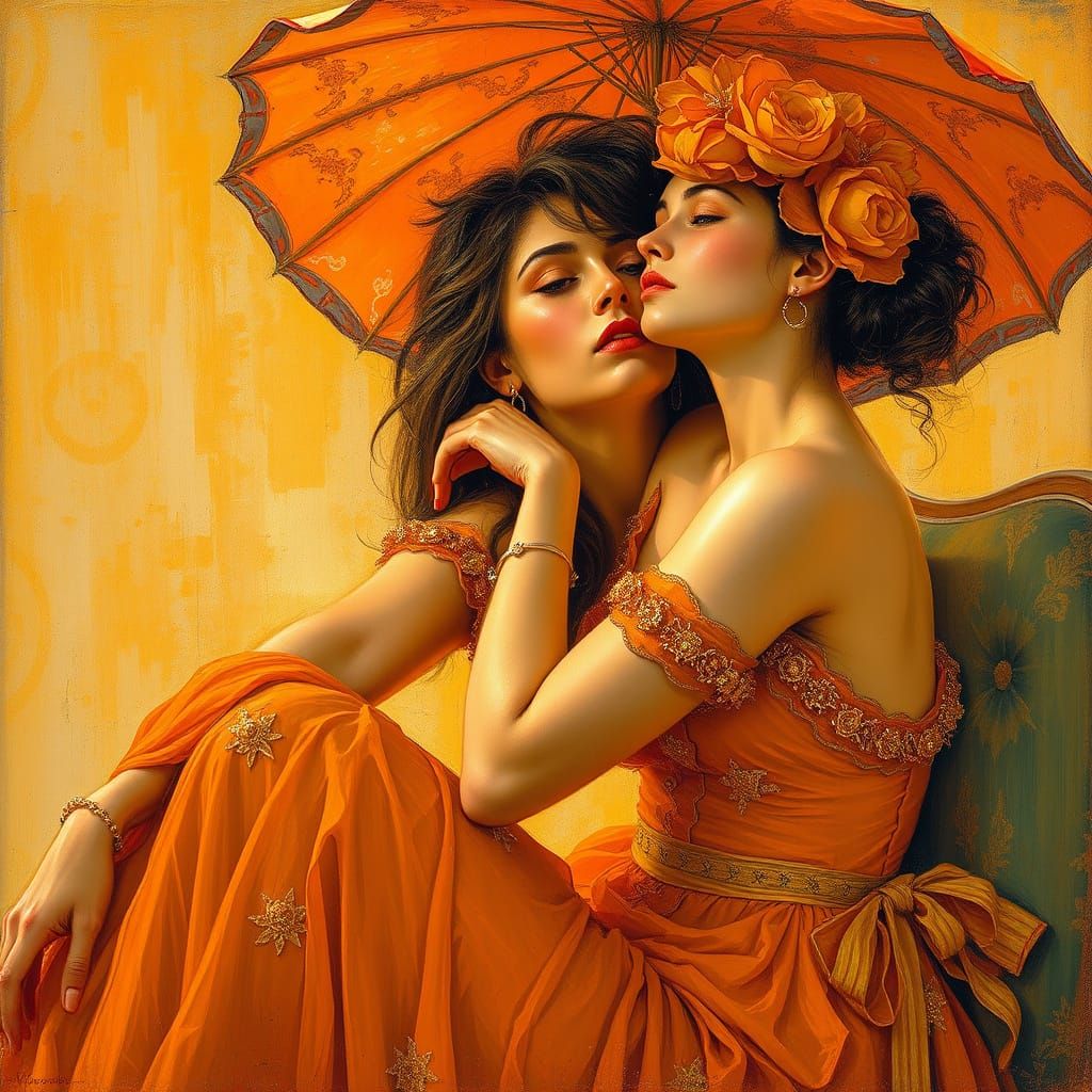 Elegant Portrait in Art Nouveau Style