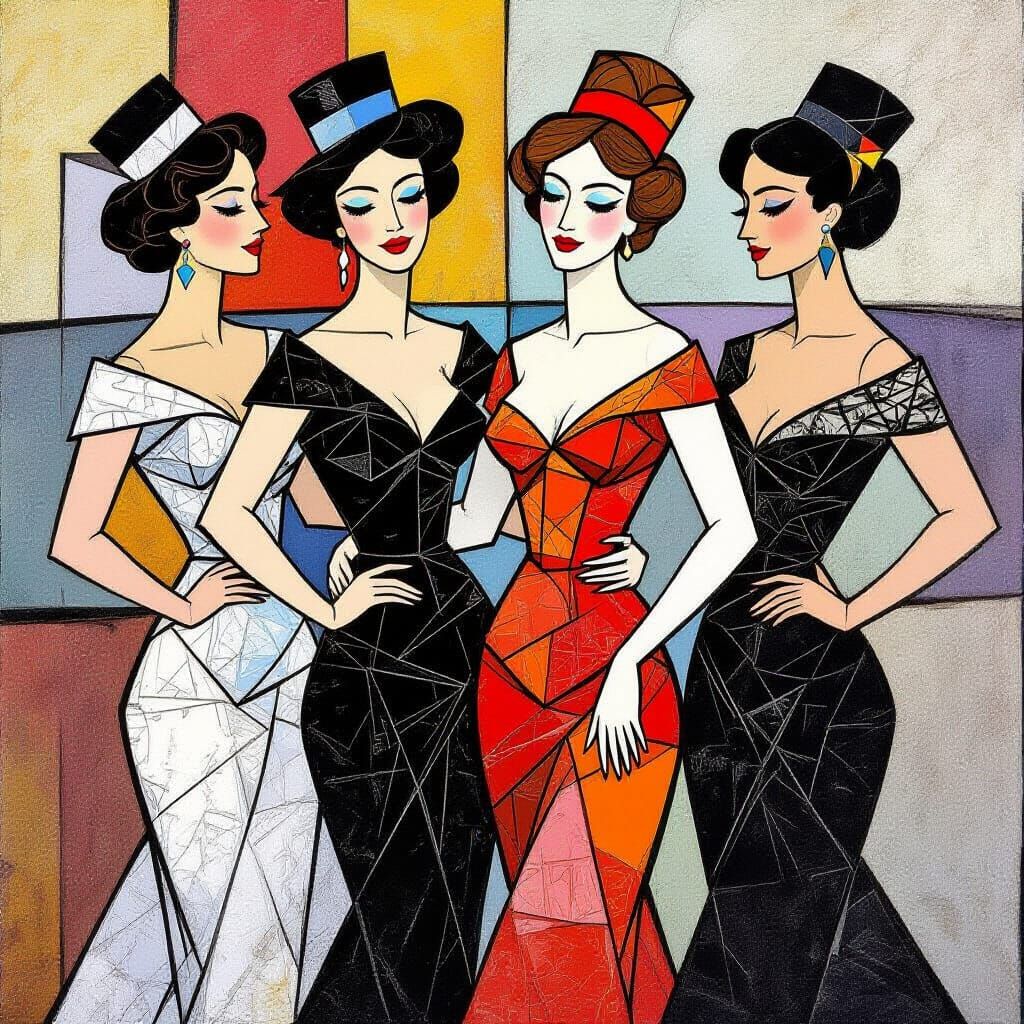 Picasso-Inspired Women in Pen and Ink