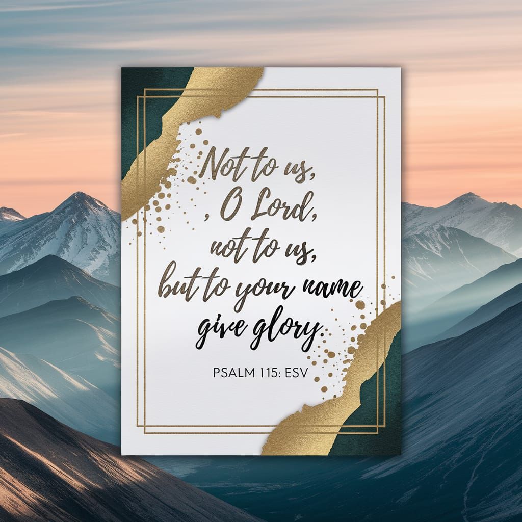 Elegant Cursive Bible Verse in Gold Foil on Parchment