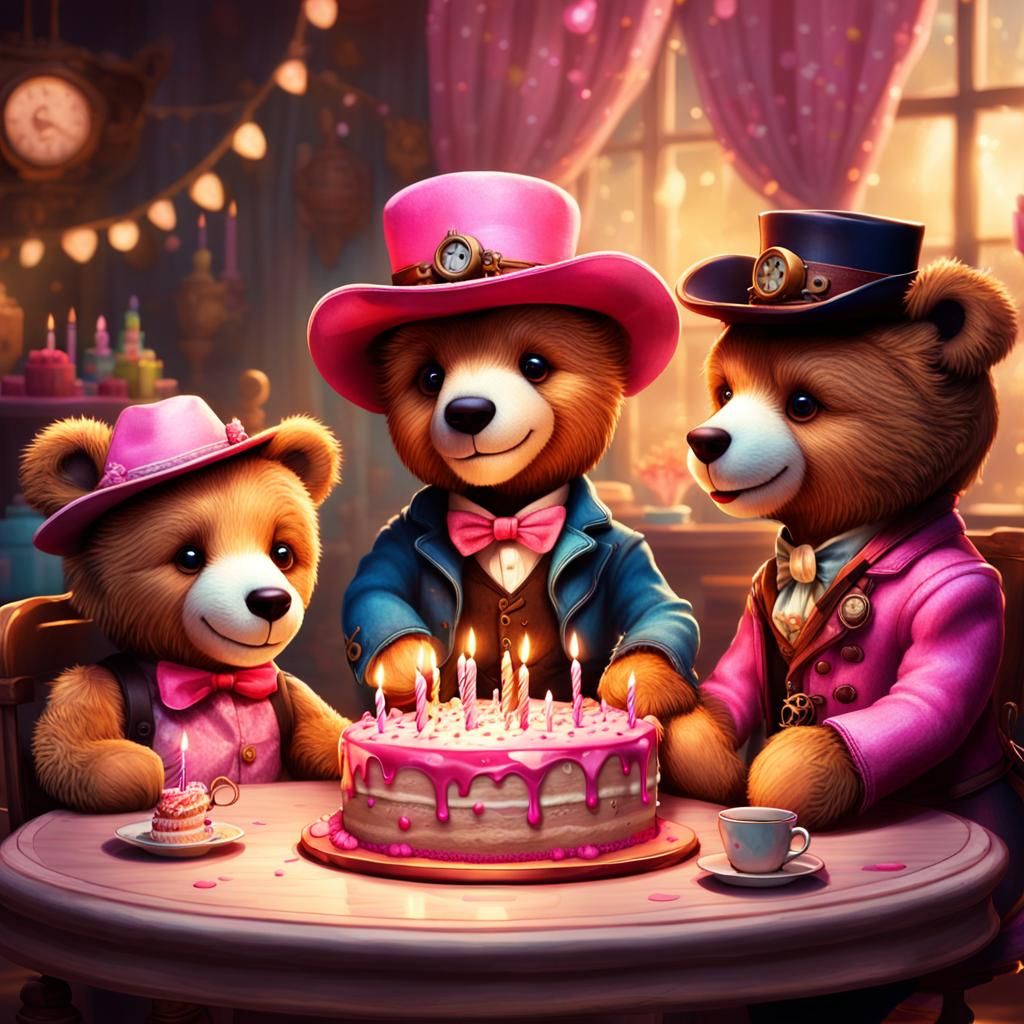 Teddy Bears Birthday Party: Disney-Inspired Illustration