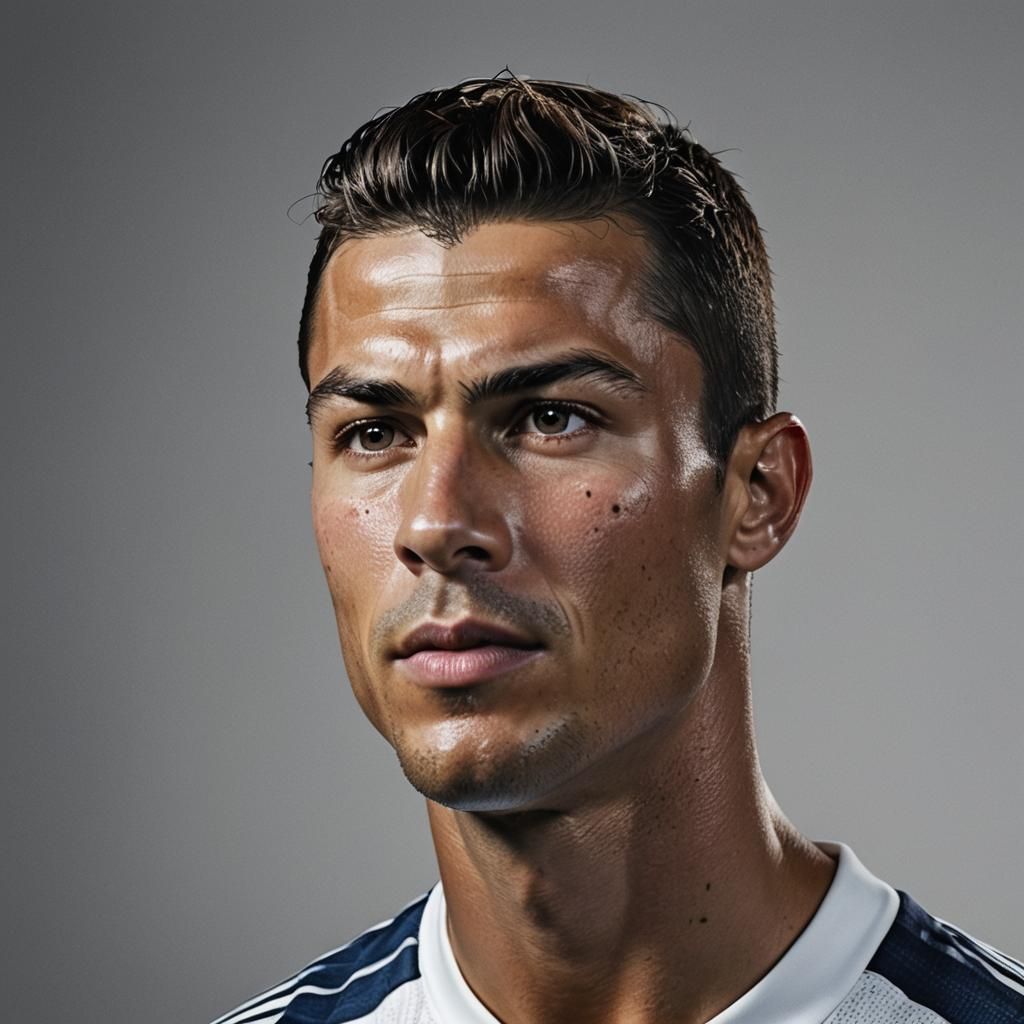 Cristiano Ronaldo Portrait in High Detail Studio Photography