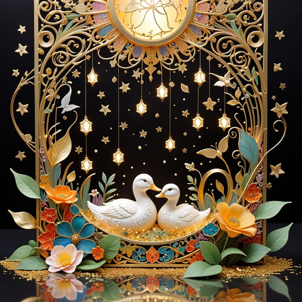 Klimt Inspired Rainbow Inner Peace with Meditating Figure