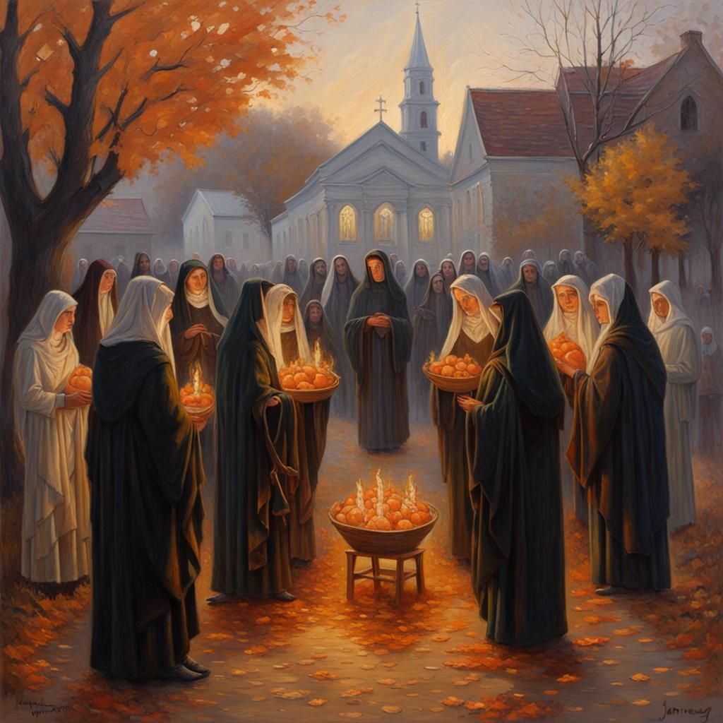 All Saints Day in Oil Painting Style