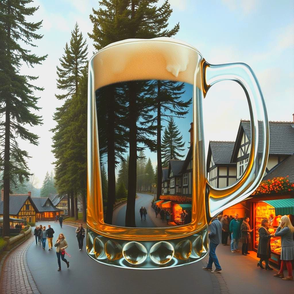 Oktoberfest in a Stein: Surreal Double Exposure