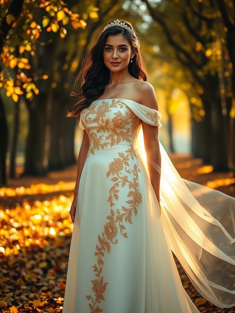 Enchanted Forest Bride in Golden Light