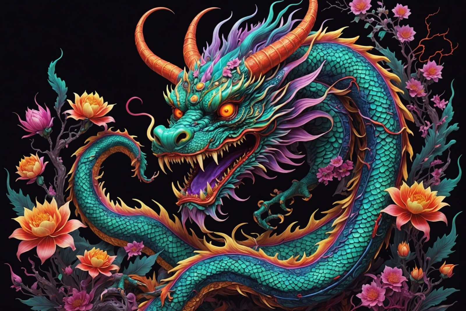 "Glowing Neon Horror", insanely detailed, beautiful, psyched...