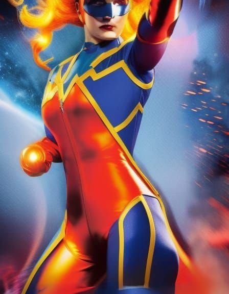 Dynamic Superhero Portrait in Expressionist 3D Animation