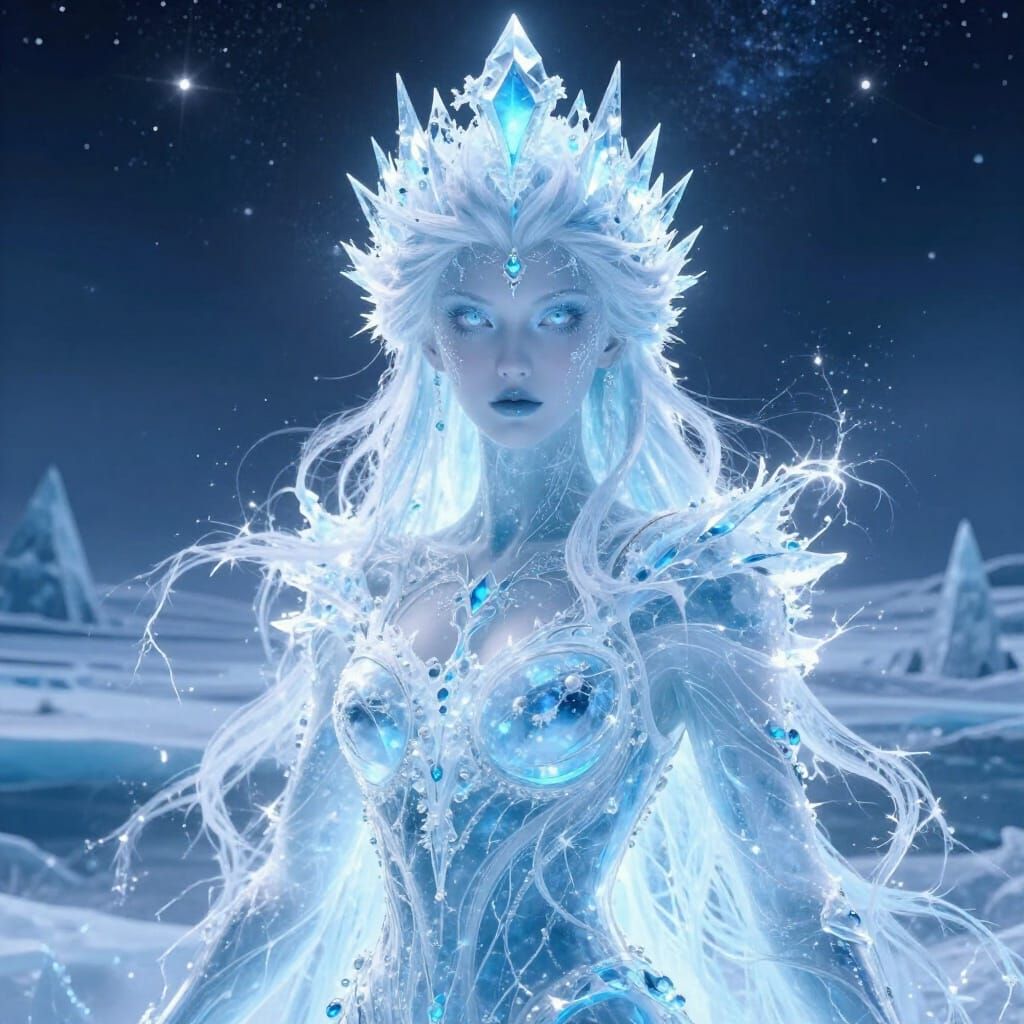 Regina of the Ice Kingdom in Liquid Oxygen Portrait