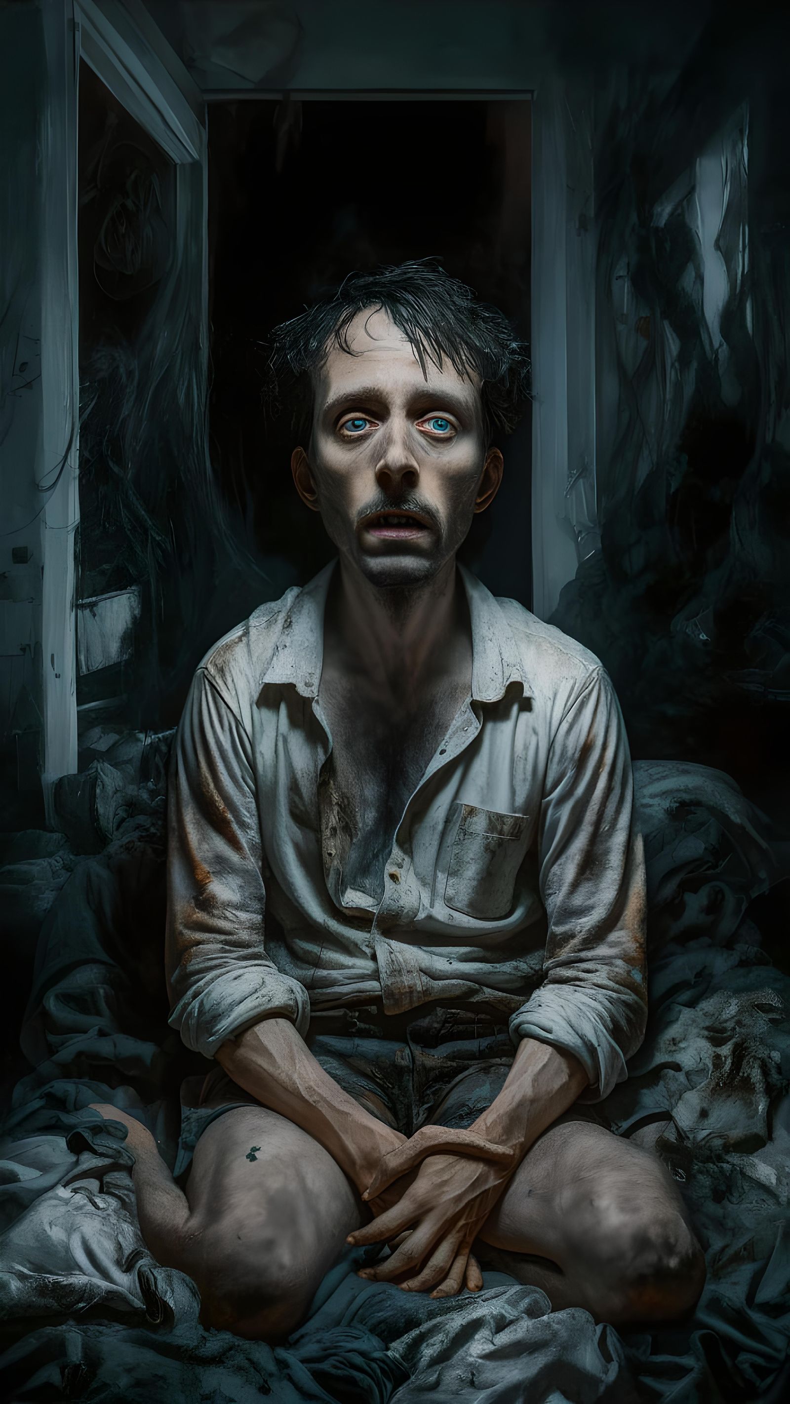 Disturbing Painting of a Man Suffering Sleeplessness