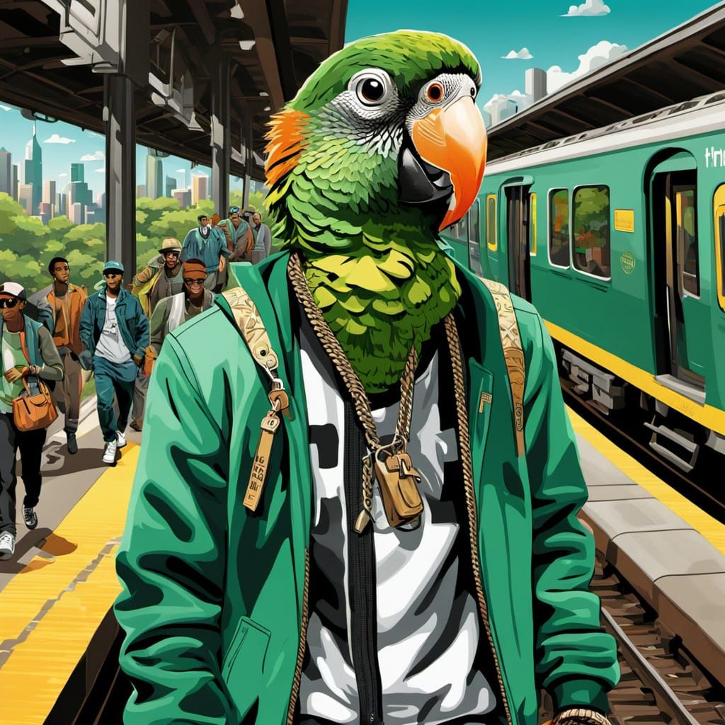 Hip Hop Fashionista Boards Train in Vogue-Inspired Style