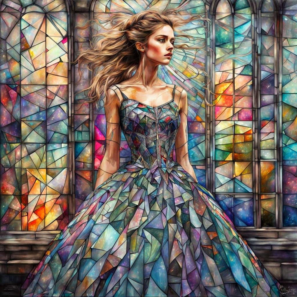 Shattered Glass Couture Gown