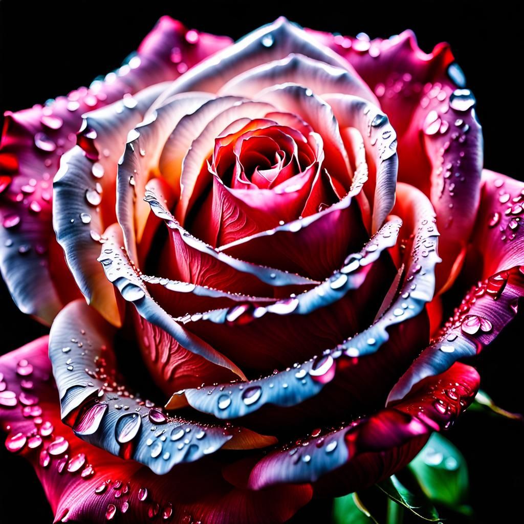 Rose Blooming From a Tear: Realistic 8K Photograph