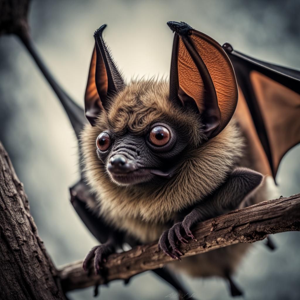 Hyperrealistic Bat Portrait in Cinematic Lighting